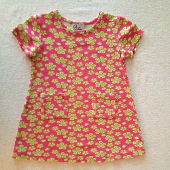Lilly Pulitzer Pink Green Floral Short Sleeve 4T